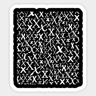 X - Typography (White) Sticker